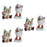 Melrose Winter Sport Bird Figurine, Set of 6, White/Blue/Red