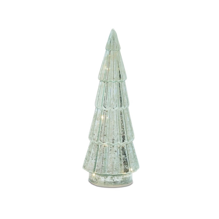 Melrose International LED Green Mercury Glass Tree, Set of 3