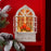 Melrose LED Snow Globe Window/Cardinal Family 9"H, White/Red