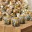 Melrose Frosted Pine Mercury Glass Candle Holder, Set of 3, Green/Grey