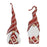 Melrose International Metal Holiday Gnome Couple, Set of 2, Red/White - 90397DS
