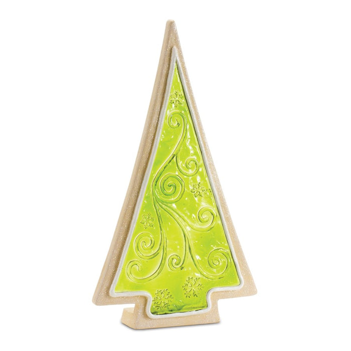 Melrose International Frosted Cookie Pine Tree, Set of 2, Green