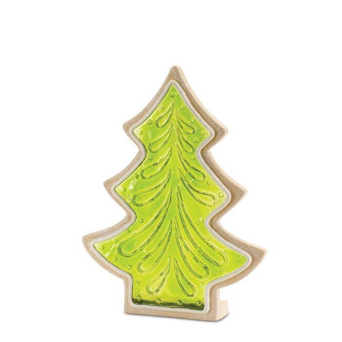 Melrose International Frosted Cookie Pine Tree, Set of 2, Green