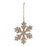 Melrose Traditional Wood Snowflake Ornament, Set of 12, Brown