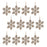 Melrose Traditional Wood Snowflake Ornament, Set of 12, Brown
