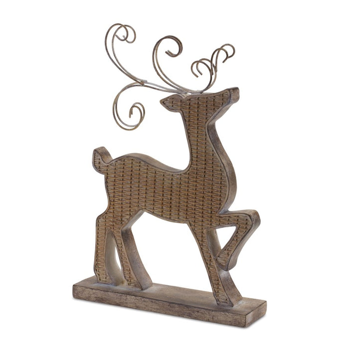 Melrose Wicker Design Deer Silhouette Decor, Set of 2, Brown