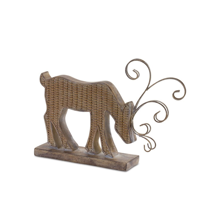 Melrose Wicker Design Deer Silhouette Decor, Set of 2, Brown