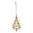 Melrose Int. Gold Metal Tree Outline Ornament, Set of 12, Gold