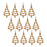 Melrose Int. Gold Metal Tree Outline Ornament, Set of 12, Gold