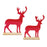 Melrose International Metal Deer Silhouette/Wood Base, Set of 2, Red - 90452DS