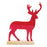 Melrose International Metal Deer Silhouette/Wood Base, Set of 2, Red