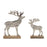Melrose Metal Deer Silhouette/Wood Base, Set of 2, Silver/Brown - 90454DS
