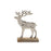 Melrose Metal Deer Silhouette/Wood Base, Set of 2, Silver/Brown