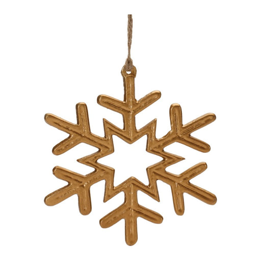 Melrose International Gold Metal Snowflake Ornament, Set of 12, Gold - 90457DS