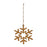 Melrose International Gold Metal Snowflake Ornament, Set of 12, Gold