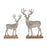 Melrose Metal Deer Silhouette/Wood Base, Set of 2, Silver - 90463DS
