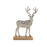 Melrose Metal Deer Silhouette/Wood Base, Set of 2, Silver