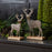 Melrose Metal Deer Silhouette/Wood Base, Set of 2, Silver