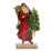 Melrose International Vintage Metal Santa/Wood Base 8"H, Red/Green - 90465DS