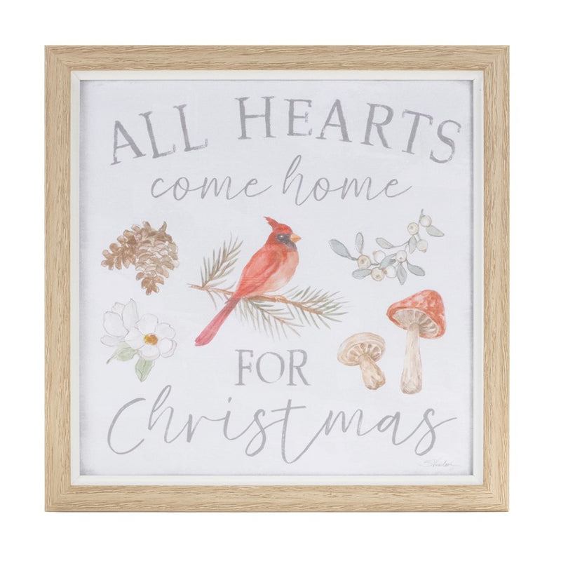 Melrose Framed Winter Cardinal Sentiment Print, Set of 3, Brown/White