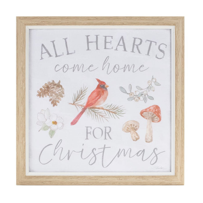 Melrose Framed Winter Cardinal Sentiment Print, Set of 3, Brown/White