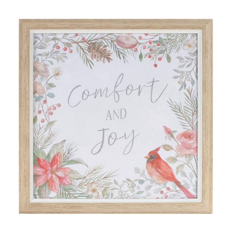 Melrose Framed Winter Cardinal Sentiment Print, Set of 3, Brown/White