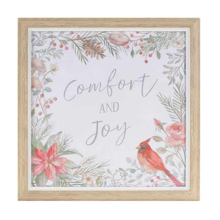 Melrose Framed Winter Cardinal Sentiment Print, Set of 3, Brown/White