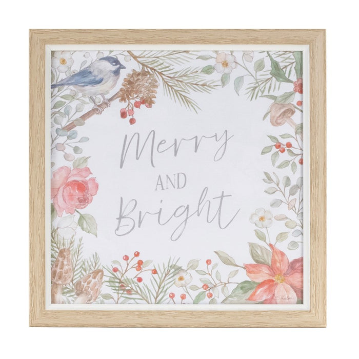 Melrose Framed Winter Cardinal Sentiment Print, Set of 3, Brown/White