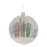 Melrose Glass Ski/Snow Disc Ornament, Set of 6, White/Blue - 90491DS