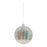 Melrose Glass Ski/Snow Disc Ornament, Set of 6, White/Blue