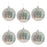 Melrose Glass Ski/Snow Disc Ornament, Set of 6, White/Blue