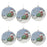 Melrose Glass Santa Ski Patrol Disc Ornament, Set of 6, Blue/White