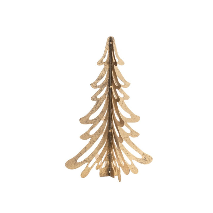 Melrose International Modern Metal Cut-Out Pine Tree, Set of 2, Gold