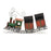 Melrose Int. Metal Holiday Tra,/Presents 29"L, Red/Green/White