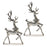 Melrose Int. Hammered Metal Holiday Reindeer, Set of 2, Silver