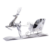 Melrose International Hammered Metal Reindeer/Sleigh 25.5"L, Silver - 90522DS