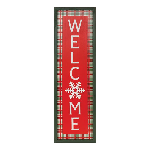 Melrose International Framed Winter Welcome Sign 31.5"H, Red/White - 90534DS