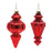 Melrose International Red Ribbed Glass Finial Ornament, Set of 6 - 90540DS
