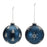 Melrose International Frosted Navy Glass Ball Ornament, Set of 6