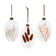 Melrose Burgandy Dried Floral Ornament, Set of 12, Brown/Red/Pink - 90546DS