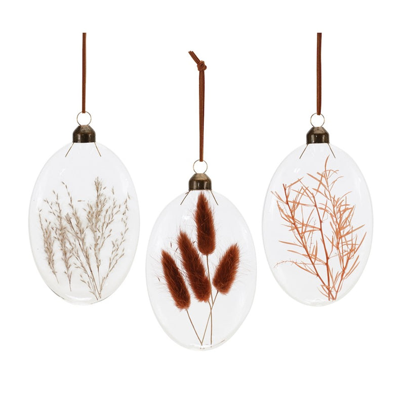 Melrose Burgandy Dried Floral Ornament, Set of 12, Brown/Red/Pink - 90546DS