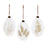 Melrose Natural Dried Floral Glass Ornament, Set of 12, White/Beige - 90547DS