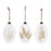 Melrose Natural Dried Floral Glass Ornament, Set of 12, White/Beige