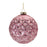Melrose International Pink Geometric Frost Glass Ornament, Set of 6 - 90553DS