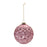 Melrose International Pink Geometric Frost Glass Ornament, Set of 6