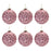 Melrose International Pink Geometric Frost Glass Ornament, Set of 6