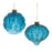 Melrose Int. Crackled Harlequ, Glass Ornament, Set of 12, Blue - 90559DS