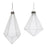 Melrose International Frosted Glass Drop Ornament, Set of 6, White - 90563DS