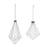 Melrose International Frosted Glass Drop Ornament, Set of 6, White