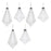 Melrose International Frosted Glass Drop Ornament, Set of 6, White